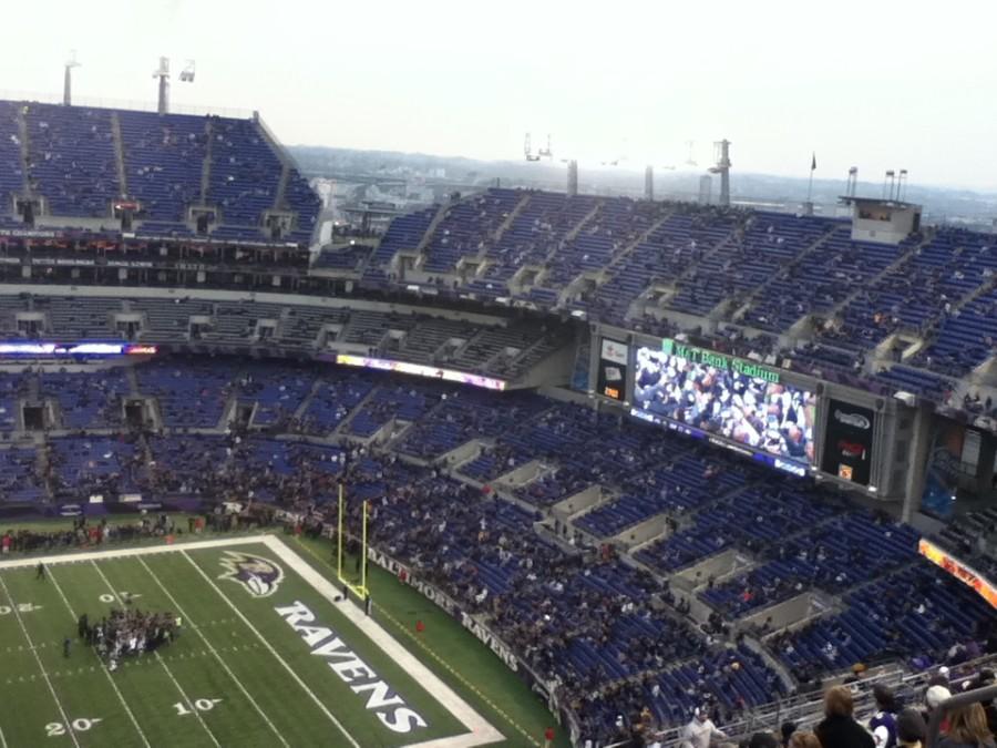 Let the games begin. The stands are filling up as the Baltimore Ravens and Pittsburgh Steelers prepare to face off in week 13. Photo credit: Rob Pugaczewski