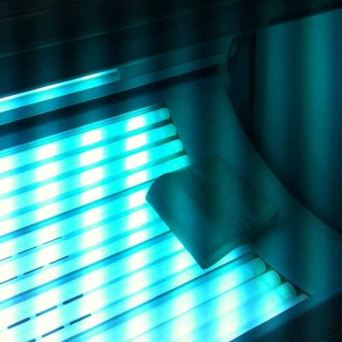 Tanning bed at the local tanning salon. Photo by: Allison Novak