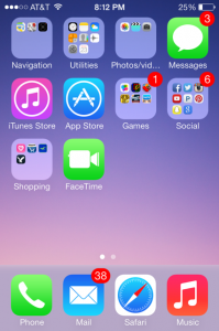 The translucent look of the new iOS 7 operating system. 