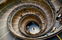 Exit stairs at the Vatican Museums. Photo by: Vicente Villamon, Wikimedia.