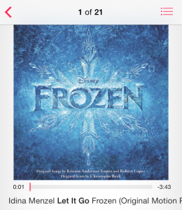 Many listen to the Frozen soundtrack, which is available on iTunes. Screenshot via iTunes