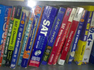 Librarys including our High School library have shelves of SAT and ACT practice books. Photo by: Kadyn Chamorro-The Current