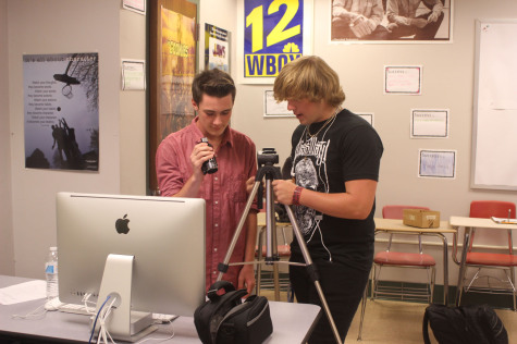 Junior RJ Myers has taken an interest in video production this year. Photo by: Abigail Bentz