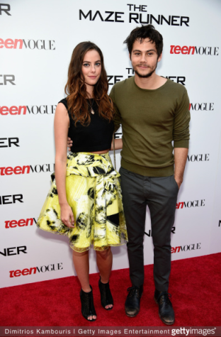 Kaya Scodelario and Dylan O'Brien at the premiere of The Maze Runner.