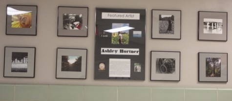 Some of Bortner's work is on display by the library. 