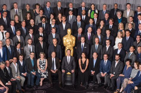 The annual Oscars class photo shows all of the nominees. Courtesy ABC.