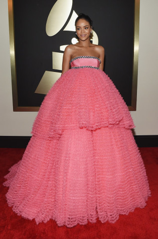 Rihanna certainly wore an... interesting dress. Photo courtesy Getty.