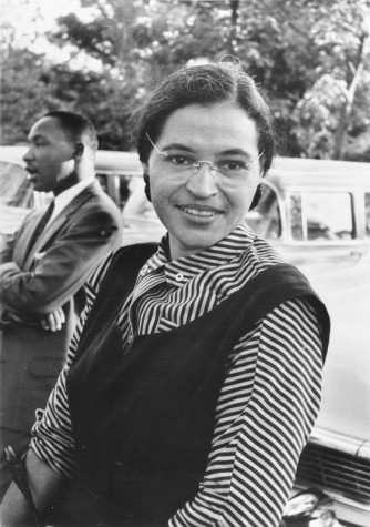 Rosa Parks (1913-2005) was a main symbol in the Civil Rights Movement. Courtesy of Wikipedia.