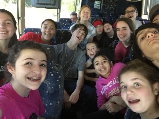 The band traveled together by bus making their almost 14 hour trip an opportunity to bond and get excited for the upcoming weekend. Photo by: Becca Williams