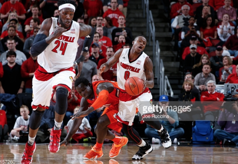 The Louisville Cardinals playing against the Clemson Tigers earlier this season. Photo by Getty Images
