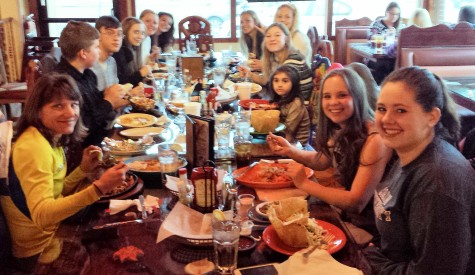 Spanish Club enjoys their food at Fiesta Mexico. 