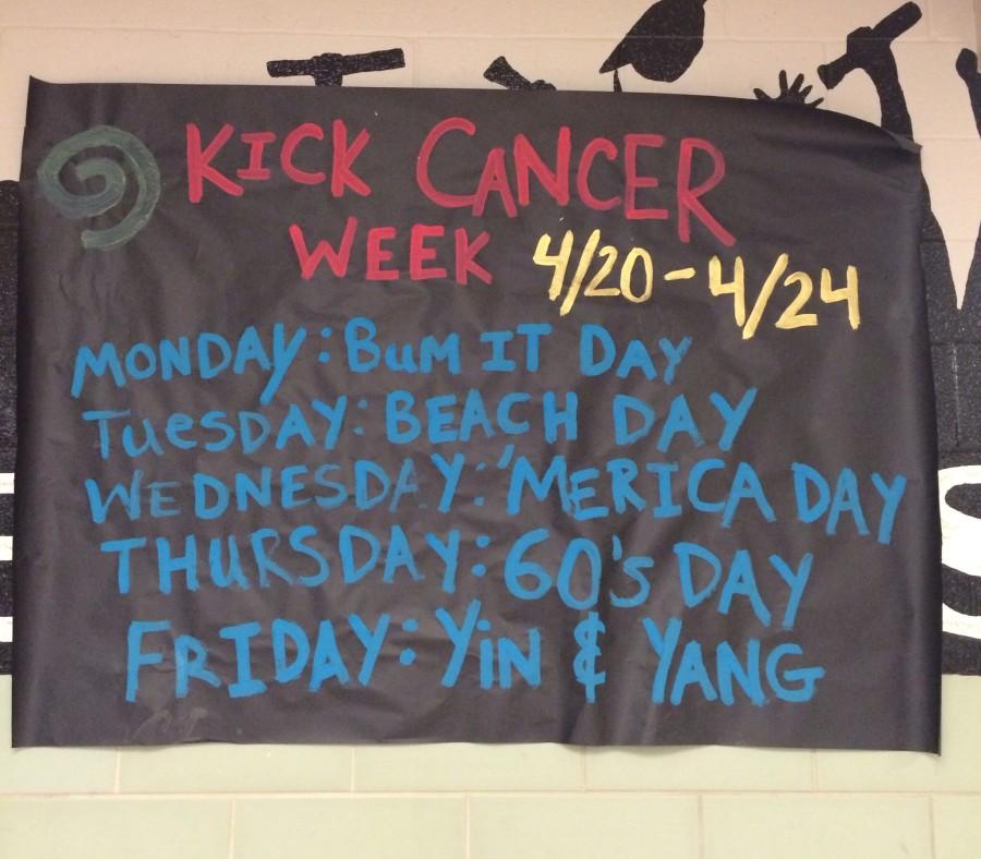 Posters made by student council members are hung to advertise the spirit week. Photo by: Stephanie Bortner