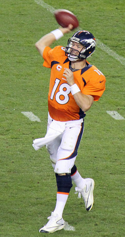 Peyton throws the bomb. Photo By: Manning- By Jeffrey Beall [CC BY-SA 3.0 (http://creativecommons.org/licenses/by-sa/3.0)], via Wikimedia Commons 