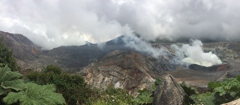 While on the trip, students visited Poás Volcano near San José.