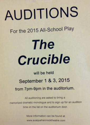 Signs advertising for the play were hung all around the school. 