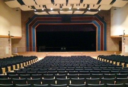 Auditions for musicals and plays take place in the high school auditorium.