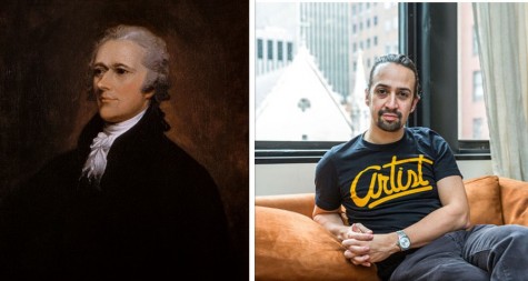 The original Alexander Hamilton, left, and his actor Lin Manuel-Miranda exemplify the new perspective that much of modern media is taking on.