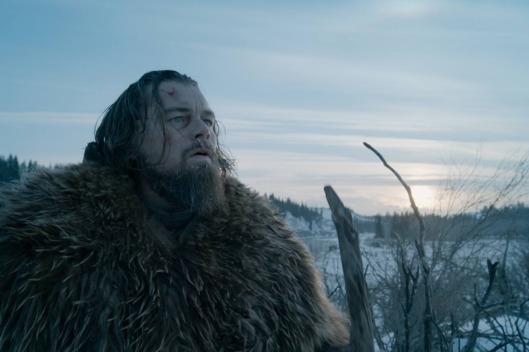 Leonardo DiCaprio realizes he still has, like, an hour and a half of movie left to travel through in The Revenant. Courtesy Twentieth Century Fox.