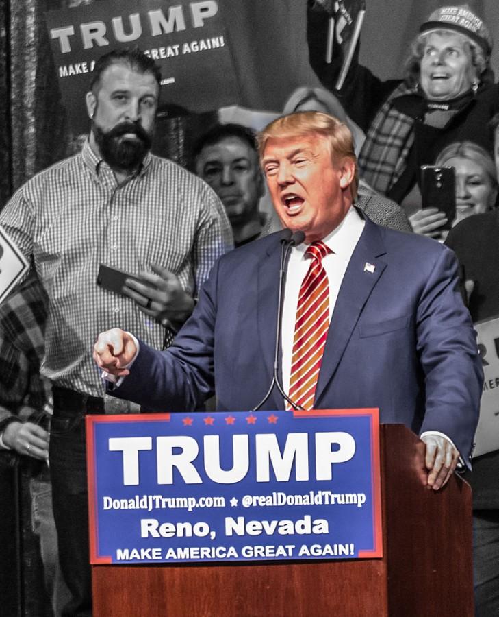 Trump was a no-show on debate night, but his rallies all over the country are successful as ever. Photo courtesy of Darron Birgenheier from Reno, NV, USA. Licensed under CC BY-SA 2.0 via Wikimedia Commons.