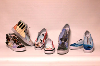 Last years shoes created by students.