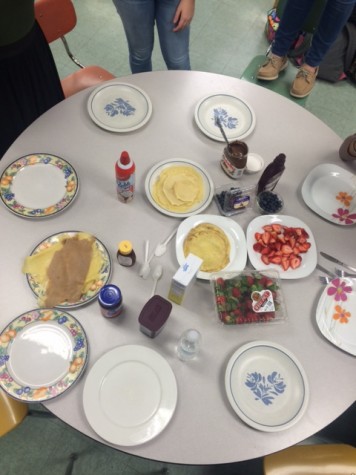 Many crêpes were made and eaten with an assortment of toppings.