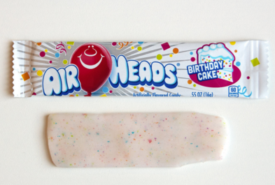 The limited addition Air Head tastes just like birthday cake. Screenshot taken from PopSugar.