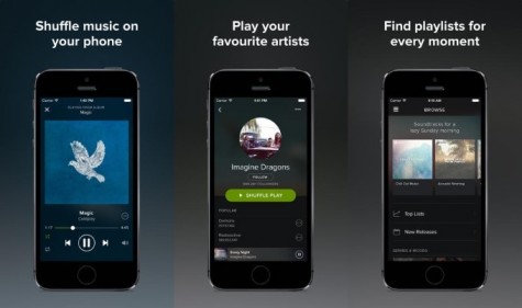 Popular groups, such as Imagine Dragons, can be found on Spotify. Photo courtesy: Google Play