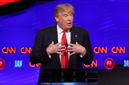 Trump speaks at a recent debate. Photo by Joe Raedle/Getty Images.