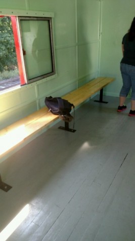 These are the benches that D'Amore installed in the caboose.