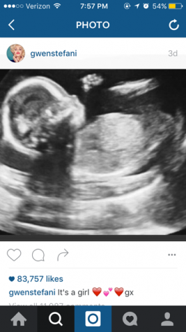 Gwen posted this photo pranking fans that she pregnant. Photo from Gwen's Instagram.