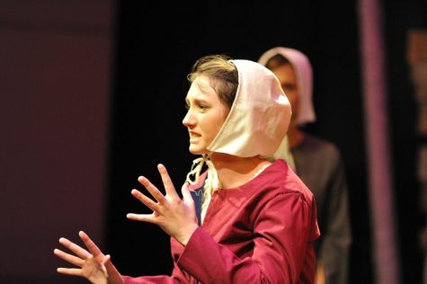 Weber performs in The Crucible as a senior. Photo By Brooke Weber