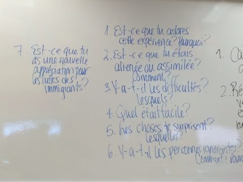 Follow up questions for the French students on how their Friday went. Photo by Emily Christian