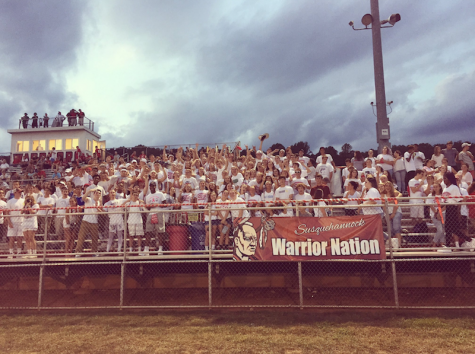 Susquehannock's student section during the "white-out". Photo courtesy of Jackson Murphy.