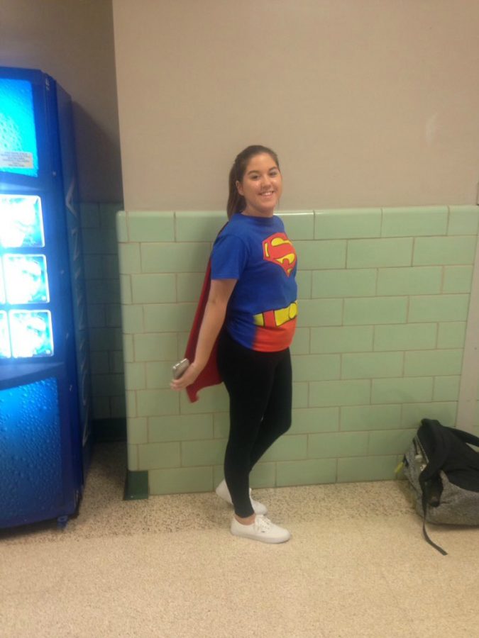 Senior Katie Smith wore Superman attire for superhero day.