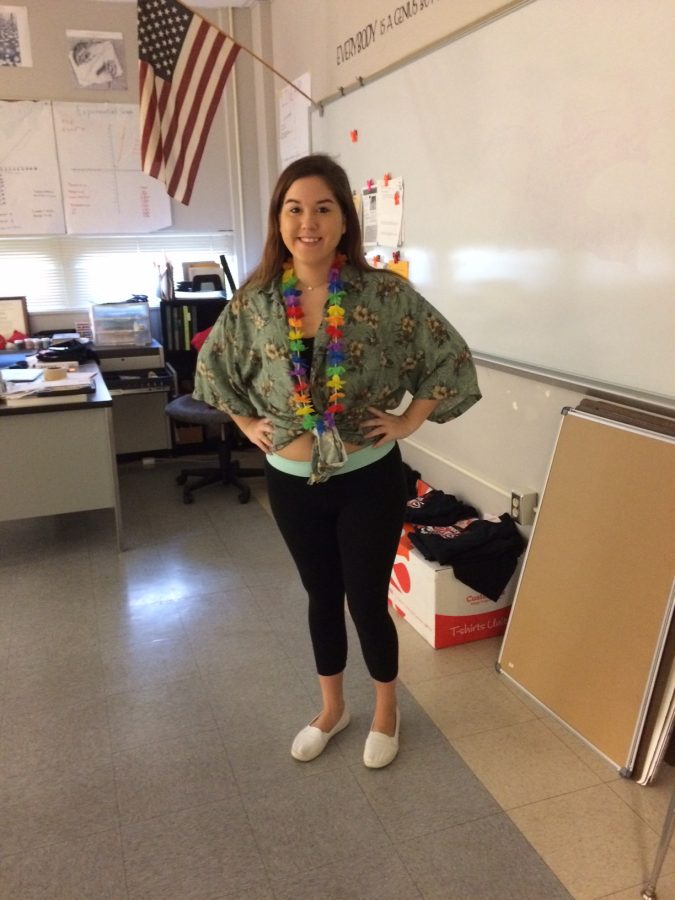 Senior Katie Smith loves getting to dress up for Hawaiian Day.