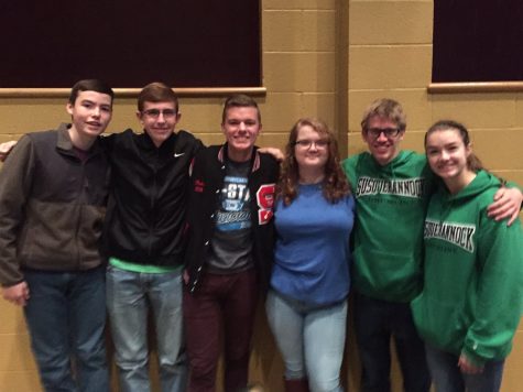 Sophomore Jordan Futrell, junior Justin Feild, junior Brendan Paules, senior Lina Waterstradt, senior Julien Sherman and junior Michaela Bryan were among many students from around district 7 who auditioned for districts this year.