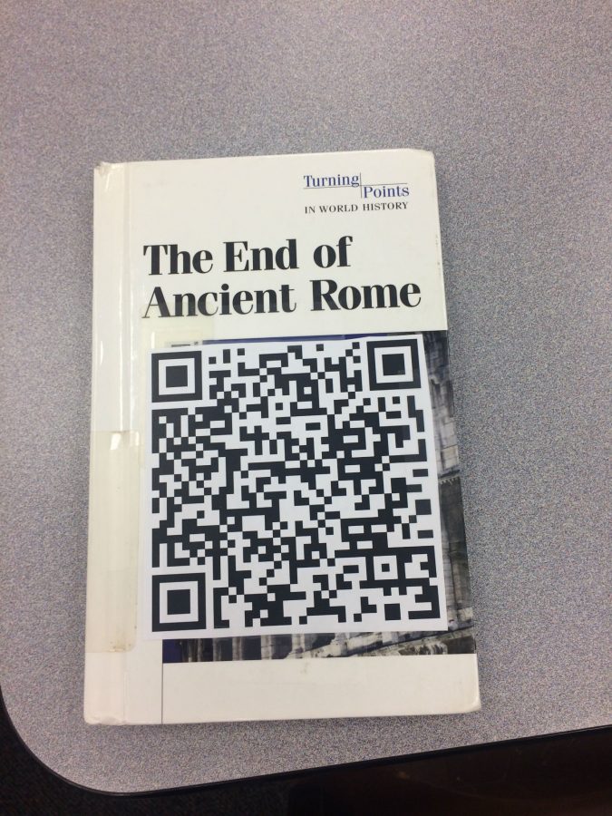 The next clue was found on a book called The End of Ancient Rome.  Its call number was 937 End. The next clue was, Find the page where the assassination of Caesar takes place, this marks our murders date.