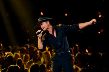 Tim McGraw performing his "song of the year" at the CMA's.