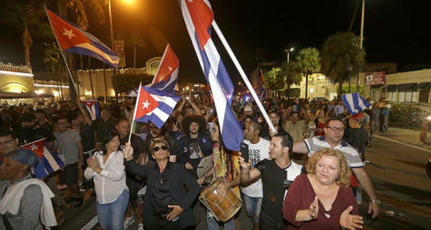 People of Miami spill onto the streets after receiving the news that Fidel Castro is dead. Photo courtesy Alan Diaz