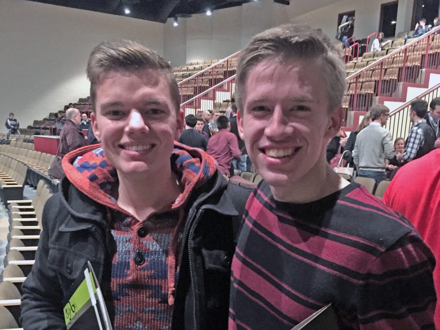 Susquehannock choral students Brendan Paules and Julien Sherman at the PMEA District 7 Vocal Jazz Ensemble auditions.