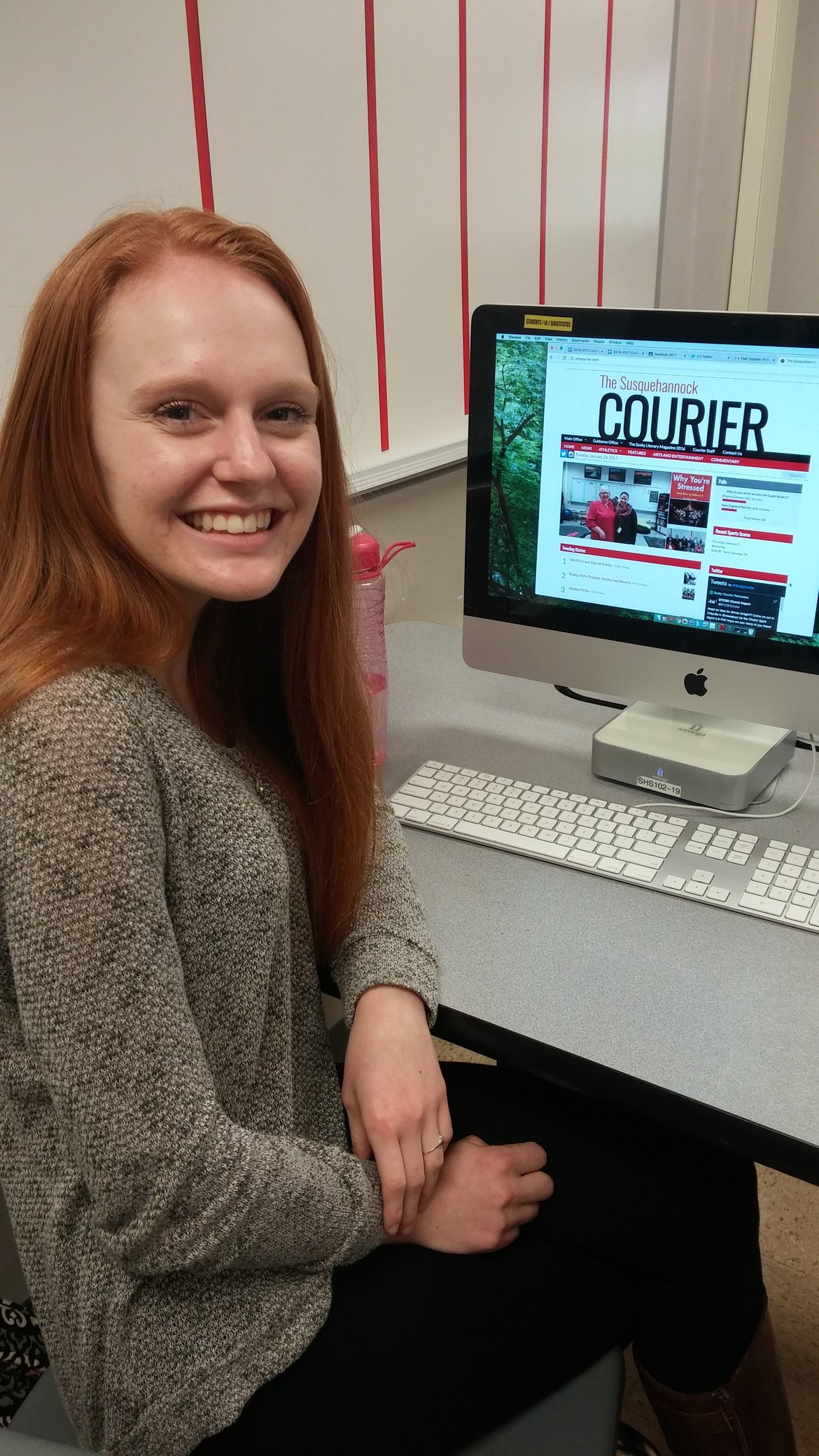 Senior Emily Rivers is a proud member of the Courier and enjoys working hard to provide the school with news. Photo by: Ariel Barbera