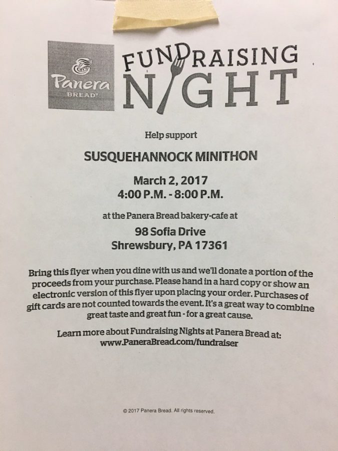 Come out and support Mini-THON by going to Panera on March 2.