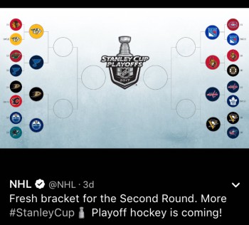 Photo of the NHL bracket. Photo from the NHL on Twitter