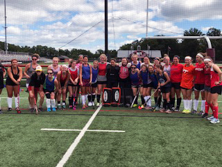 Susquehannock past and present field hockey players recently gathered for an alumni game.