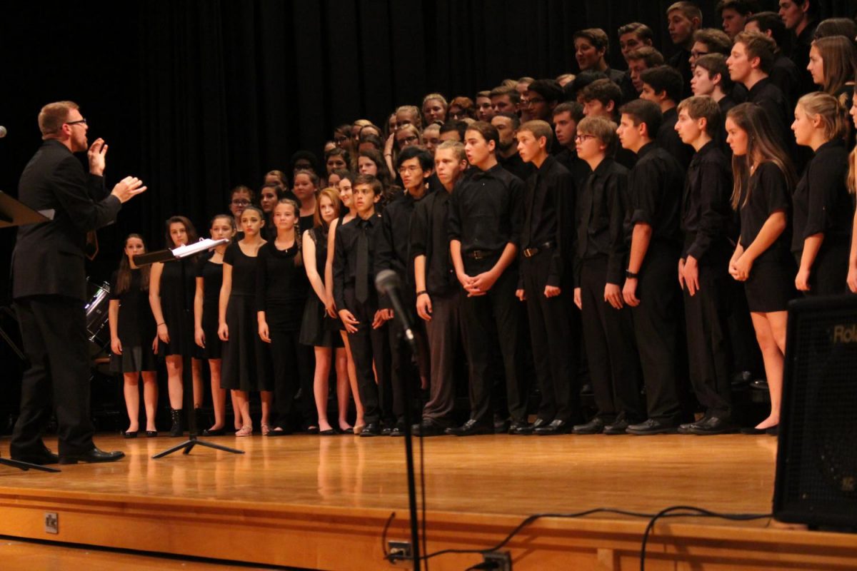 The choir opens their Night of Broadway concert with Another Opnin, Another Show. Photo By: Lizzy Beall