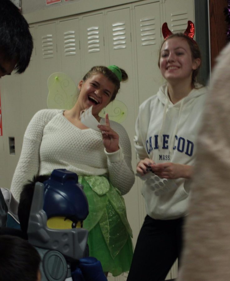 Senior Lacey Walker and junior Lily Stockbridge dress up for Halloween. [Photo by Maggie Sisler] 