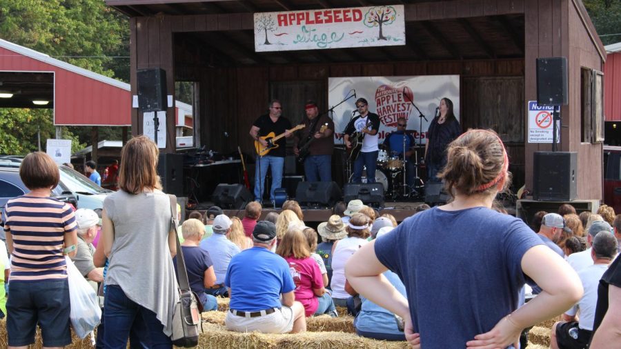 A new band debuts at the National Apple Harvest Festival. Photo by: Emily POlanowski
