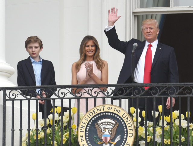 President Donald Trump alongside his wife Melanie Trump, and his son Barron Trump. President Trump has  stirred discussion recently with his decision to place National Guard troops on the Mexico border. Photo by By Joyce N. Boghosian [Public domain], via Wikimedia Commons 