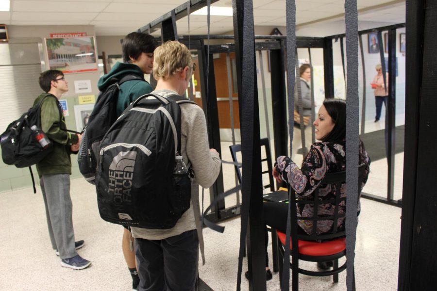 English Teacher Madison Carr talks to her students through the jail.