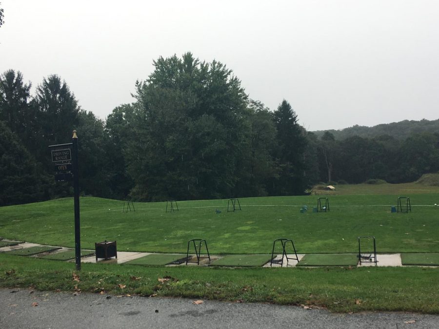 This is the golf teams driving range where they can practice their golf swing.